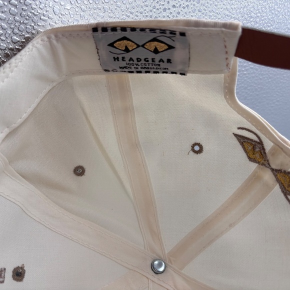 Vintage Snake Eyes Retro Beige/White/Gold Golf Strapback Retro Hat - Picture 7 of 7